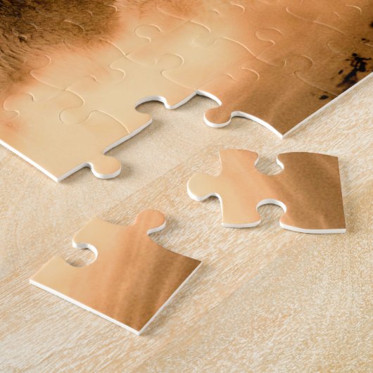 Twee wolven trekken op volle maan in het bos legpuzzel (Zijkant)