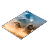 Twee wolven trekken op volle maan in het bos notitieboek (Linkerzijde)