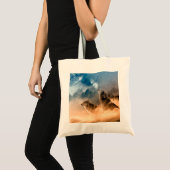 Twee wolven trekken op volle maan in het bos tote bag (Voorkant (product))