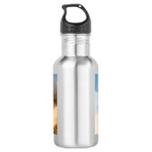 Twee wolven trekken op volle maan in het bos waterfles  (Achterkant)