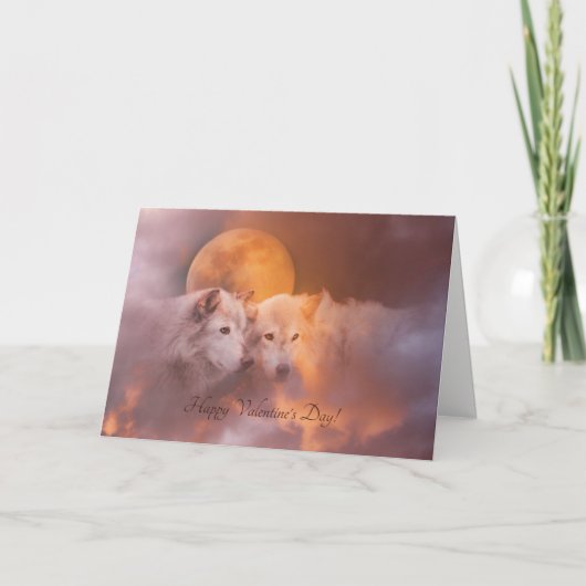 Twee Wolven Valentijnsdag Soul Mate Card Feestdagen Kaart (Voorkant)