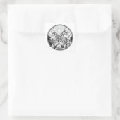 Twee wolven vierkante sticker (Tas)