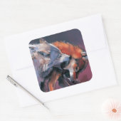 Twee Wolven Vierkante Sticker (Envelop)
