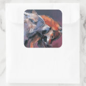 Twee Wolven Vierkante Sticker (Tas)
