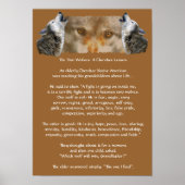 TWEE WOLVES CHEROKEE STORY Wolf Poster (kleiner) (Voorkant)