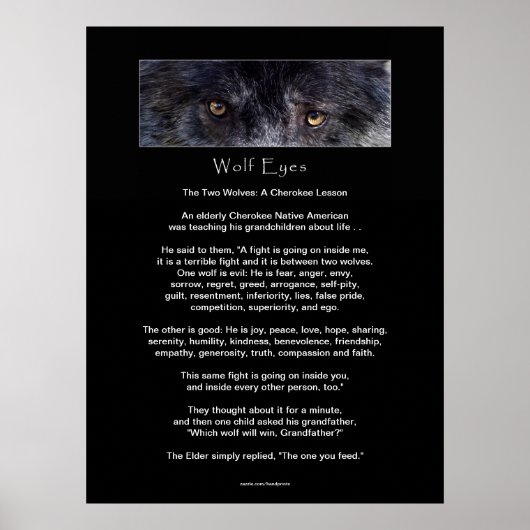 TWEE WOLVES CHEROKEE TALE Art Poster (Voorkant)