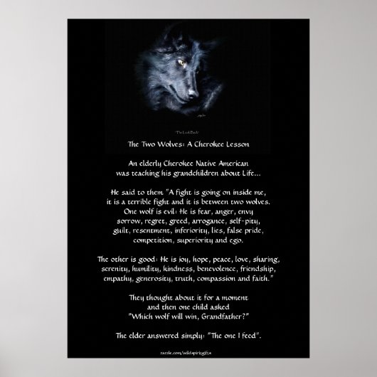 TWEE WOLVES CHEROKEE TALE Art Poster (Voorkant)
