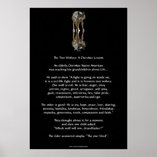 TWEE WOLVES CHEROKEE TALE Art Poster (Voorkant)