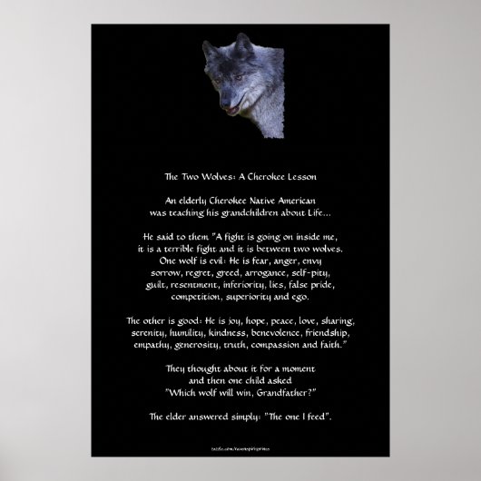 TWEE WOLVES CHEROKEE TALE Art Poster (Voorkant)