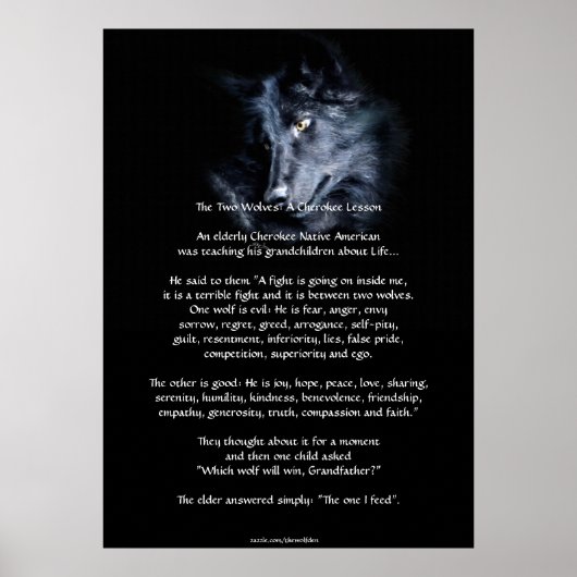 TWEE WOLVES CHEROKEE TALE Art Poster (Voorkant)