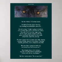 TWEE WOLVES CHEROKEE TALE Art Poster