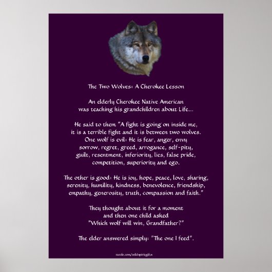 TWEE WOLVES CHEROKEE TALE Art Poster (Voorkant)
