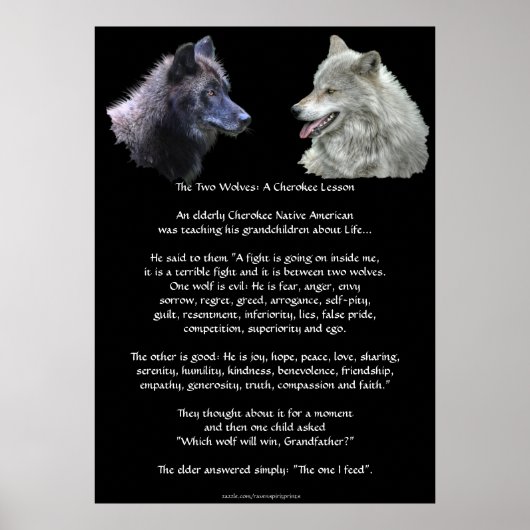 TWEE WOLVES CHEROKEE TALE Art Poster (Voorkant)