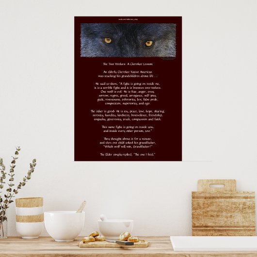 TWEE WOLVES CHEROKEE TALE Art Poster (Keuken)