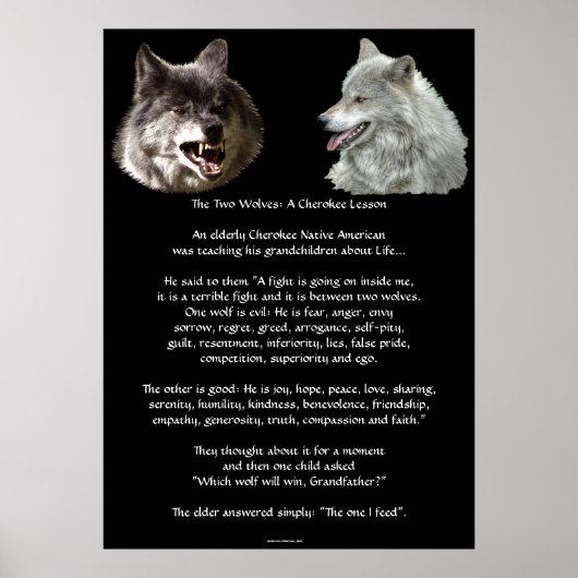 TWEE WOLVES CHEROKEE TALE Art Poster (Voorkant)