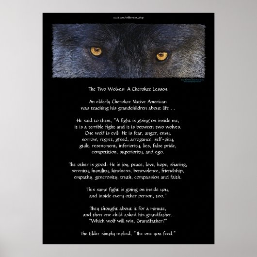 TWEE WOLVES CHEROKEE TALE Art Poster (Voorkant)