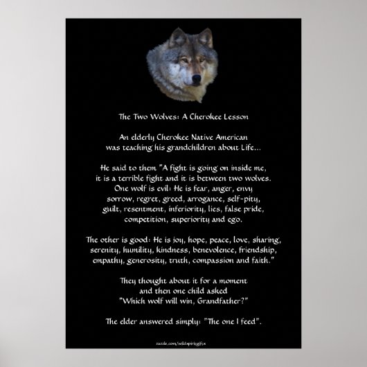 TWEE WOLVES CHEROKEE TALE Art Poster (Voorkant)