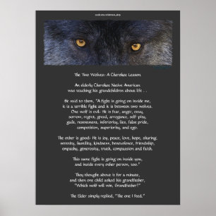 TWEE WOLVES CHEROKEE TALE Art Poster
