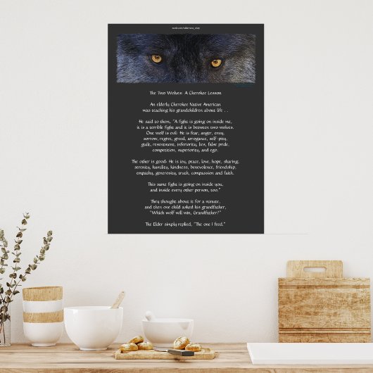 TWEE WOLVES CHEROKEE TALE Art Poster (Keuken)