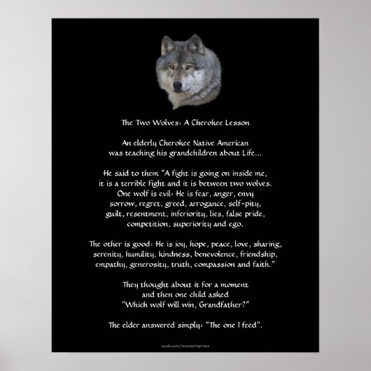 TWEE WOLVES CHEROKEE TALE Poster (Voorkant)