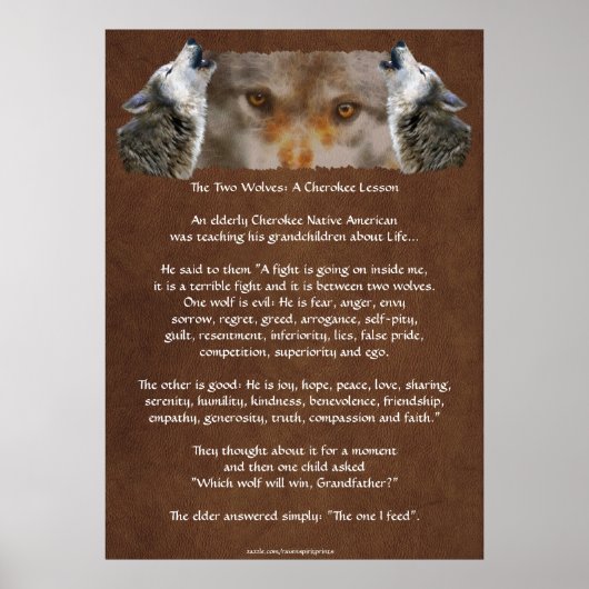 TWEE WOLVES CHEROKEE VERHAAL Poster (Voorkant)