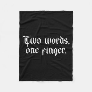 Twee woorden één vinger Fck middelvinger grappig v Fleece Deken