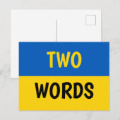 Twee woorden steunen Oekraïne Briefkaart (Voorkant / Achterkant)