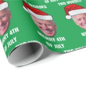 Twee woorden Vrolijk 4 juli Joe Biden Kerstmis Cadeaupapier (Rol Hoek)