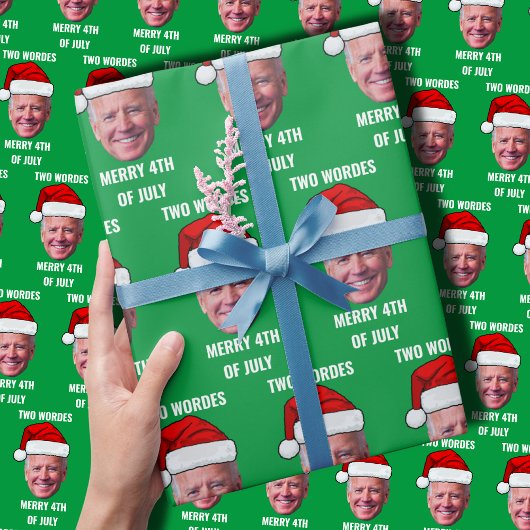 Twee woorden Vrolijk 4 juli Joe Biden Kerstmis Cadeaupapier