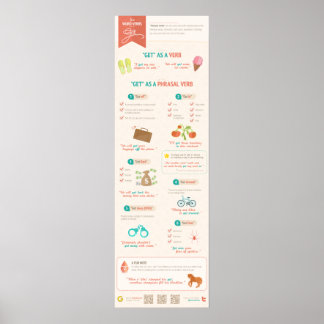 Twee woordwerkwoorden met "get" poster