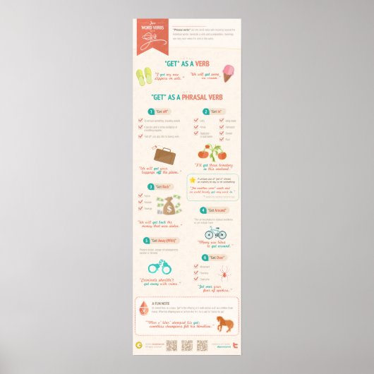 Twee woordwerkwoorden met "get" poster (Voorkant)