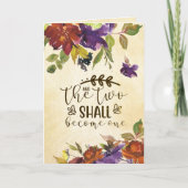 Twee worden een bijbel bruiloft gefeliciteerd kaart (Voorkant)