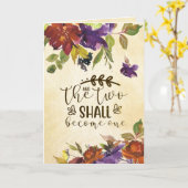 Twee worden een bijbel bruiloft gefeliciteerd kaart (Gele Bloem)