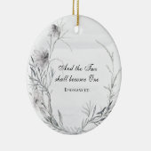 Twee worden één Bijbelverse bruiloft Keramisch Ornament (Rechts)