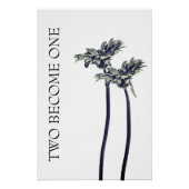 Twee worden één bloemenbruiloft perfect poster (Voorkant)