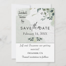 Twee Worden Eén Bloemrijke Christelijke Trouwdag Save The Date