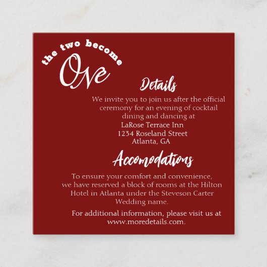 Twee worden één Bourgondië Informatiekaartje (Voorkant)