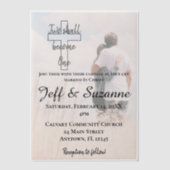 Twee worden een Christelijke fotobruiloft Vellum Uitnodigingen (Voorkant)