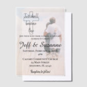 Twee worden een Christelijke fotobruiloft Vellum Uitnodigingen (Offset)