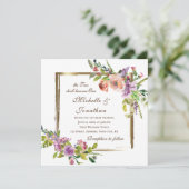 Twee worden een elegante Rozen Christelijke bruilo Kaart (Staand voorkant)