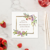 Twee worden een elegante Rozen Gold Lijst bruiloft Servet (Insitu)