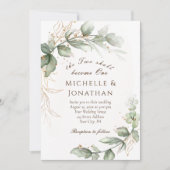 Twee worden een Grieks Floral Christelijk huwelijk Kaart (Voorkant)