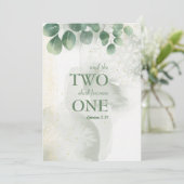 Twee worden een groen bruiloft uitnodiging (Staand voorkant)