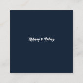 Twee worden één marineblauw informatiekaartje (Achterkant)