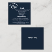 Twee worden één marineblauw informatiekaartje (Voorkant / Achterkant)