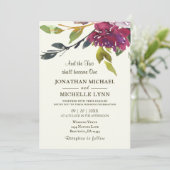 Twee worden één Paarse Christelijke bruiloft Kaart (Staand voorkant)