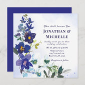 Twee worden één Paarse Christelijke bruiloft Kaart (Voorkant / Achterkant)