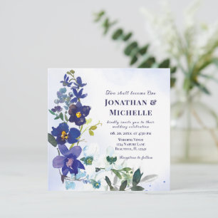 Twee worden één Paarse Christelijke bruiloft Kaart