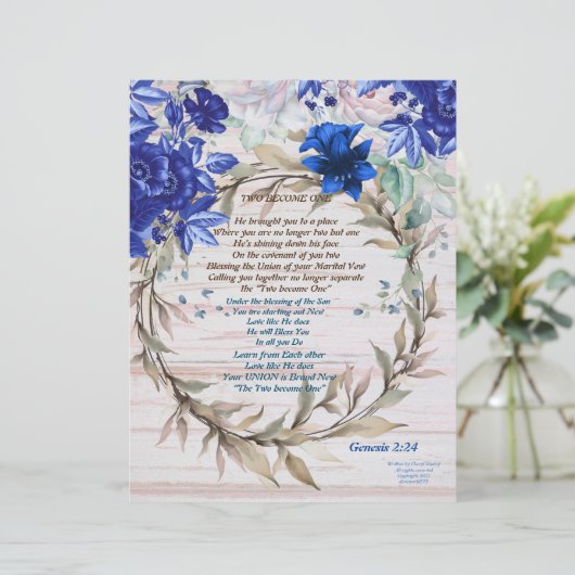 Twee worden één  persoonlijk Briefpapier (Staand voorkant)