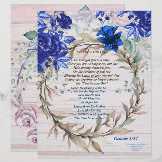 Twee worden één  persoonlijk Briefpapier (Voorkant / Achterkant)